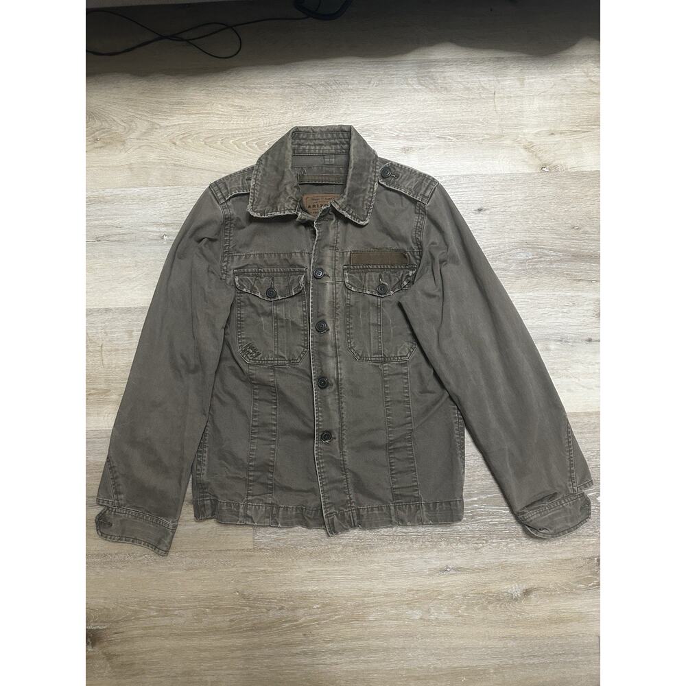 Arizona Olive Utility Jacket Small Military Field Cotton‎ Distressed Workwear